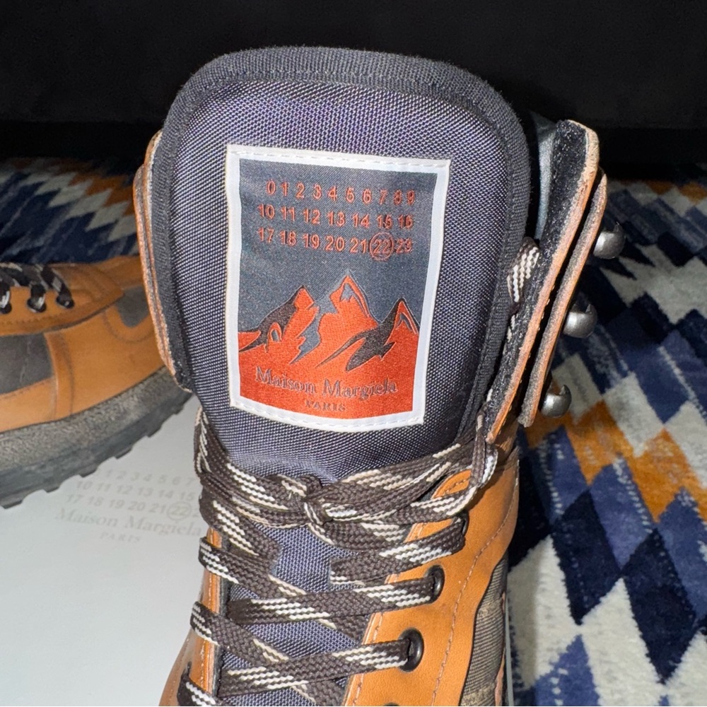 MAISON MARGIELA MENS CLIMBER HIKER LEATHER SNEAKER BOOTS WITH BOX BROWN SIZE44 - Picture 6 of 14